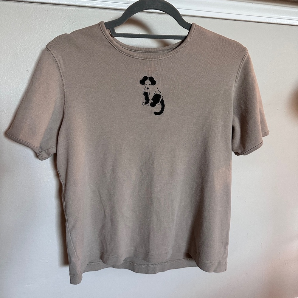 Embroidered dog t shirt